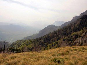 Von der Aussichtskanzel auf 1580 m Höhe hat man einen schönen Blick ins Etschtal.