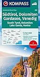 KOMPASS Autokarte Südtirol, Dolomiten, Gardasee, Venedig 1:250.000: mit...