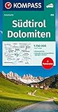 KOMPASS Autokarte Südtirol, Dolomiten 1:150.000: mit Panorama auf der...